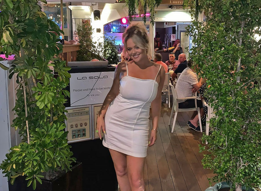 Emily Atack spotted at La Sala in Marbella